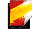 Darhaus Piastra Di Copertura Per Stufa 45X52 Cm Tappetino Antiscivolo Roll-Up, Rosso - Giallo