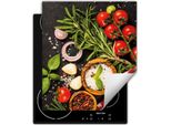 Darhaus Piastra Di Copertura Per Fornelli 45X52 Cm Tappetino Antiscivolo Roll-Up, Spezie - Pomodoro