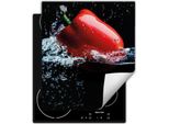 Darhaus Piastra Di Copertura Per Fornelli 45X52 Cm Tappetino Antiscivolo Roll-Up, Nero - Acqua - Paprika