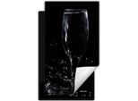 Darhaus Piastra Di Copertura Per Stufa 1 Pezzo 30X52 Cm Tappetino Antiscivolo Roll-Up, Nero - Acqua