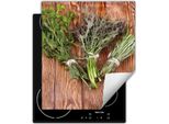 Darhaus Piastra Di Copertura 45X52 Cm Tappetino Antiscivolo Arrotolabile, Legno - Erbe Aromatiche