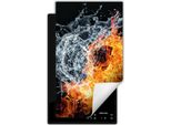 Darhaus Piastra Di Copertura Per Stufa 1 Pezzo 30X52 Cm Tappetino Antiscivolo Roll-Up, Acqua - Fuoco