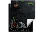 Darhaus Piastra Di Copertura Per Fornelli 45X52 Cm Tappetino Antiscivolo Roll-Up, Ardesia - Spezie - Peperoncino