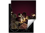 Darhaus Piastra Di Copertura Per Fornelli 45X52 Cm Tappetino Antiscivolo Roll-Up, Orchidea - Fiori