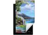 Darhaus Piastra Di Copertura Per Stufa 1 Pezzo 30X52 Cm Tappetino Antiscivolo Roll-Up, Lago - Paesaggio