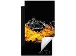 Darhaus Piastra Di Copertura Per Stufa 1 Pezzo 30X52 Cm Tappetino Antiscivolo Roll-Up, Nero - Fuoco