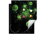 Darhaus Piastra Di Copertura Per Fornelli 45X52 Cm Tappetino Antiscivolo Roll-Up, Verde - Bubbles