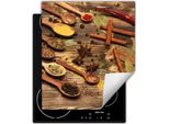 Darhaus Piastra Di Copertura Per Stufa 45X52 Cm Tappetino Antiscivolo Roll-Up, Legno - Spezie