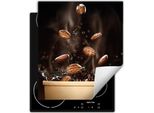 Darhaus Piastra Di Copertura Per Fornelli 45X52 Cm Tappetino Antiscivolo Roll-Up, Caffè