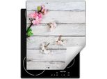 Darhaus Piastra Di Copertura Per Stufa 45X52 Cm Tappetino Antiscivolo Roll-Up, Fiori - Legno