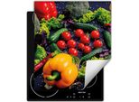 Darhaus Piastra Di Copertura Per Fornelli 45X52 Cm Tappetino Antiscivolo Roll-Up, Colorato - Verdure