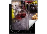 Darhaus Piastra Di Copertura Per Stufa 45X52 Cm Tappetino Antiscivolo Roll-Up, Vino - Legno
