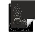 Darhaus Piastra Di Copertura Per Fornelli 45X52 Cm Tappetino Antiscivolo Roll-Up, Grigio Scuro - Caffè