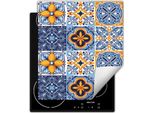 Darhaus Piastra Di Copertura Per Stufa 45X52 Cm Tappetino Antiscivolo Roll-Up, Blu - Mosaico