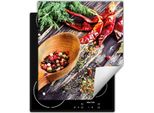 Darhaus Piastra Di Copertura Per Stufe 45X52 Cm Tappetino Antiscivolo Arrotolabile, Peperoncino - Legno