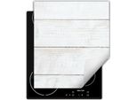 Darhaus Piastra Di Copertura Per Stufe 45X52 Cm Tappetino Antiscivolo Roll-Up, Bianco - Legno
