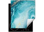 Darhaus Piastra Di Copertura Per Fornelli 45X52 Cm Tappetino Antiscivolo Arrotolabile, Blu - Marmo