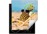 Darhaus Piastra Di Copertura Per Fornelli 45X52 Cm Tappetino Antiscivolo Roll-Up, Spiaggia - Ananas