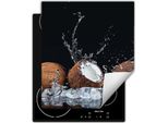 Darhaus Piastra Di Copertura Per Fornelli 45X52 Cm Tappetino Antiscivolo Roll-Up, Nero - Gelato - Frutta