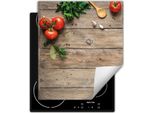 Darhaus Piastra Di Copertura Per Stufa 45X52 Cm Tappetino Antiscivolo Roll-Up, Pomodoro - Legno