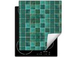 Darhaus Piastra Di Copertura Per Stufa 45X52 Cm Tappetino Antiscivolo Roll-Up, Verde - Mosaico