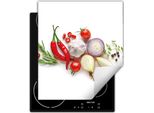 Darhaus Piastra Di Copertura Per Fornelli 45X52 Cm Tappetino Antiscivolo Roll-Up, Bianco - Chilli