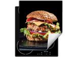Darhaus Piastra Di Copertura Per Fornelli 45X52 Cm Tappetino Antiscivolo Roll-Up, Nero - Hamburger