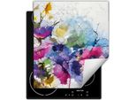 Darhaus Piastra Di Copertura 45X52 Cm Tappetino Antiscivolo Arrotolabile, Colorato - Fiori