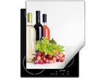 Darhaus Piastra Di Copertura Per Fornelli 45X52 Cm Tappetino Antiscivolo Roll-Up, Bianco - Vino