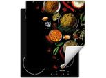 Darhaus Piastra Di Copertura Per Fornelli 45X52 Cm Tappetino Antiscivolo Roll-Up, Nero - Spezie