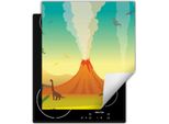Darhaus Piastra Di Copertura 45X52 Cm Tappetino Antiscivolo Roll-Up, Dinosauro - Colorato