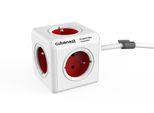 Cubenest Powercube Extended, 5X Prese, 1,5 M, Bianco/Rosso