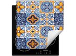 Darhaus Piastra Di Copertura Per Stufa 60X52 Cm Tappetino Antiscivolo Roll-Up, Blu - Mosaico