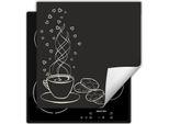 Darhaus Piastra Di Copertura Per Fornelli 50X52 Cm Tappetino Antiscivolo Roll-Up, Grigio Scuro - Caffè
