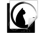 Darhaus Piastra Di Copertura Per Stufe 50X52 Cm Tappetino Antiscivolo Roll-Up, Nero - Gatto