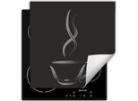 Darhaus Piastra Di Copertura Per Fornelli 60X52 Cm Tappetino Antiscivolo Roll-Up, Grigio - Caffè
