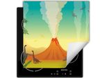 Darhaus Piastra Di Copertura 50X52 Cm Tappetino Antiscivolo Roll-Up, Dinosauro - Colorato