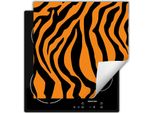 Darhaus Piastra Di Copertura Per Stufa 50X52 Cm Tappetino Antiscivolo Roll-Up, Nero - Arancione