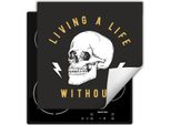 Darhaus Piastra Di Copertura Per Stufa 60X52 Cm Tappetino Antiscivolo Roll-Up, Grigio Scuro - Skull