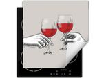 Darhaus Piastra Di Copertura Per Fornelli 60X52 Cm Tappetino Antiscivolo Roll-Up, Grigio - Vino