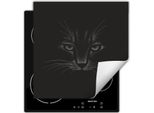 Darhaus Piastra Di Copertura Per Stufe 50X52 Cm Tappetino Antiscivolo Roll-Up, Nero - Gatto