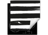 Darhaus Piastra Di Copertura Per Stufa 60X52 Cm Tappetino Antiscivolo Roll-Up, Bianco - Nero