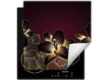 Darhaus Piastra Di Copertura Per Fornelli 50X52 Cm Tappetino Antiscivolo Roll-Up, Orchidea - Fiori