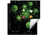 Darhaus Piastra Di Copertura Per Fornelli 50X52 Cm Tappetino Antiscivolo Roll-Up, Verde - Bubbles