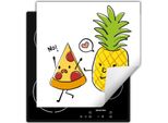 Darhaus Piastra Di Copertura Per Fornelli 50X52 Cm Tappetino Antiscivolo Roll-Up, Pizza - Ananas