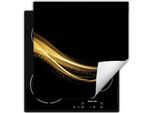 Darhaus Piastra Di Copertura Per Stufa 60X52 Cm Tappetino Antiscivolo Roll-Up, Nero - Oro