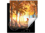 Darhaus Piastra Di Copertura Per Stufe 60X52 Cm Tappetino Antiscivolo Roll-Up, Autunno - Foresta