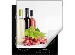 Darhaus Piastra Di Copertura Per Fornelli 60X52 Cm Tappetino Antiscivolo Roll-Up, Bianco - Vino