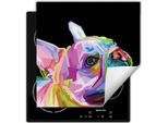 Darhaus Piastra Di Copertura Per Stufa 50X52 Cm Tappetino Antiscivolo Roll-Up, Nero - Dog