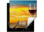 Darhaus Piastra Di Copertura Per Fornelli 60X52 Cm Tappetino Antiscivolo Roll-Up, Rosso - Vino